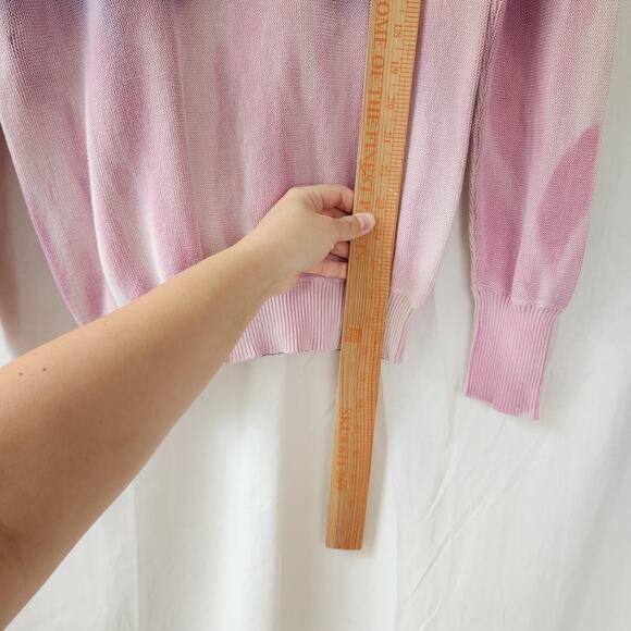 Peruvian Connection pullover Sweater tie dye distressed grunge purple S oversize - Picture 7 of 10